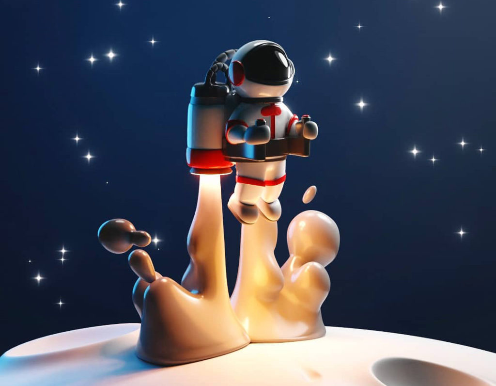 blender 3D - Jetpack - astronaut