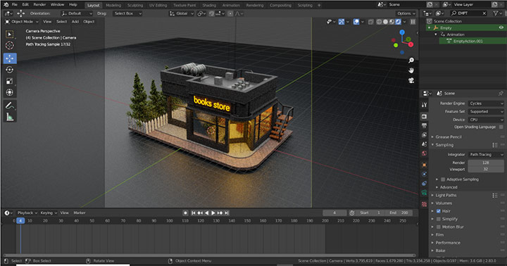 to create Isometric scenes in Blender 3D few steps