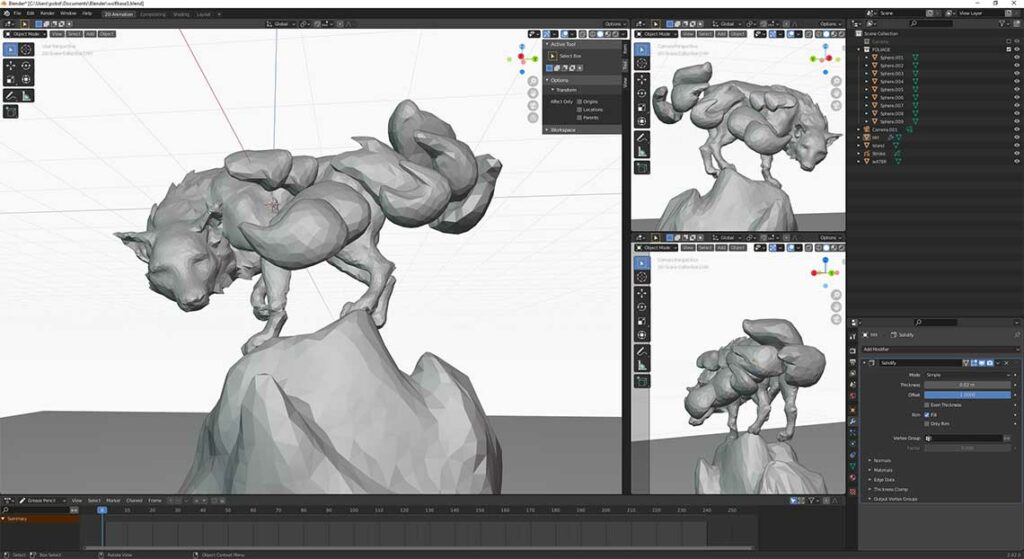 Blender 3D Grease Pencil process Workflow - 02