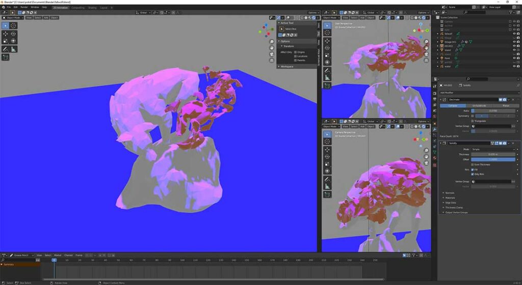 Blender 3D Grease Pencil process Workflow - 06