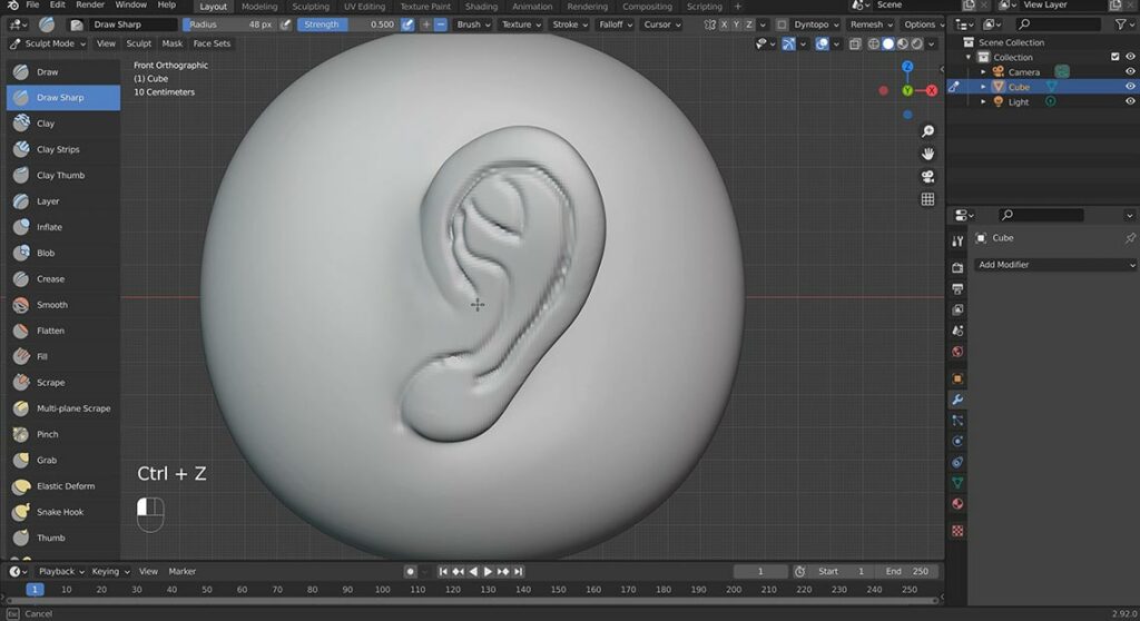 How To Sculpt An Ear In Blender - Aram Torkan