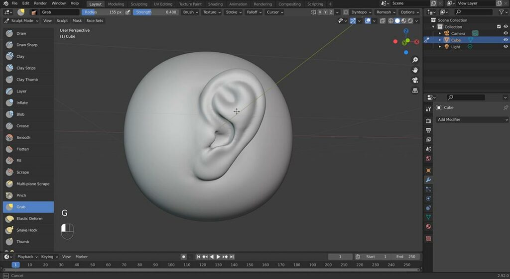 How To Sculpt An Ear In Blender - Aram Torkan