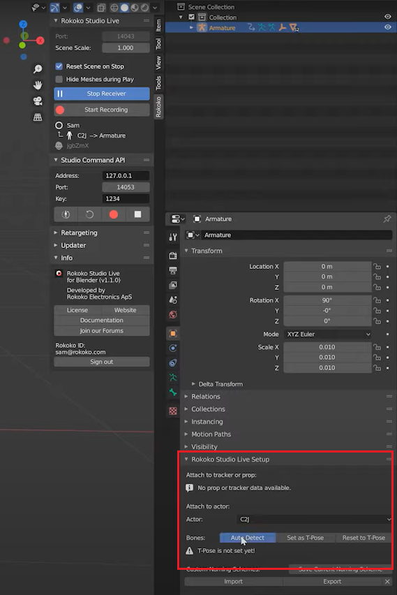 export - How to put a model in a T-pose automatically? - Blender