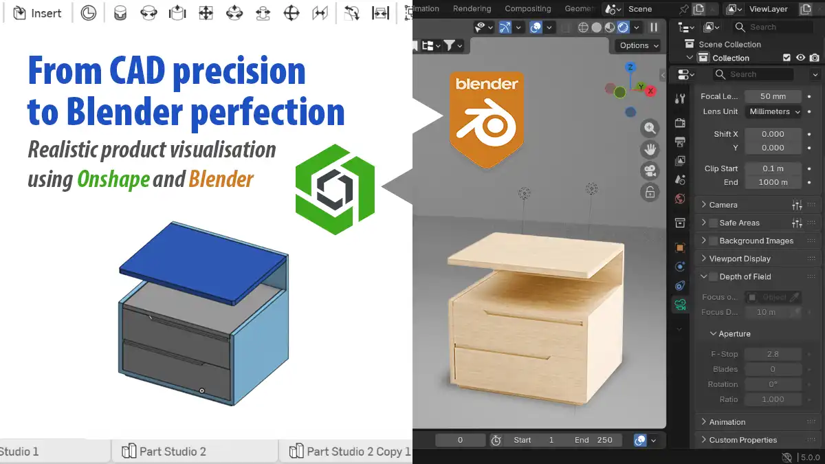 realistic product visually using Onshape and Blender - From CAD to Blender perfection